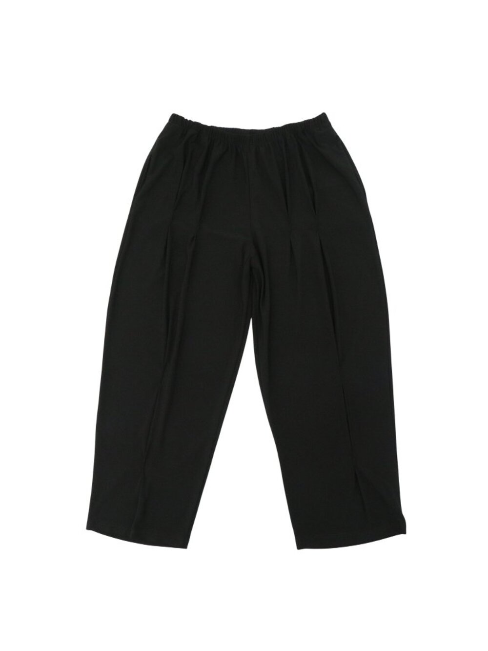Planet by Lauren G Black Microfiber Pinched Pleat Pants 1 6/8